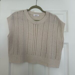 Carly Jean Los Angeles Cream Knit Top